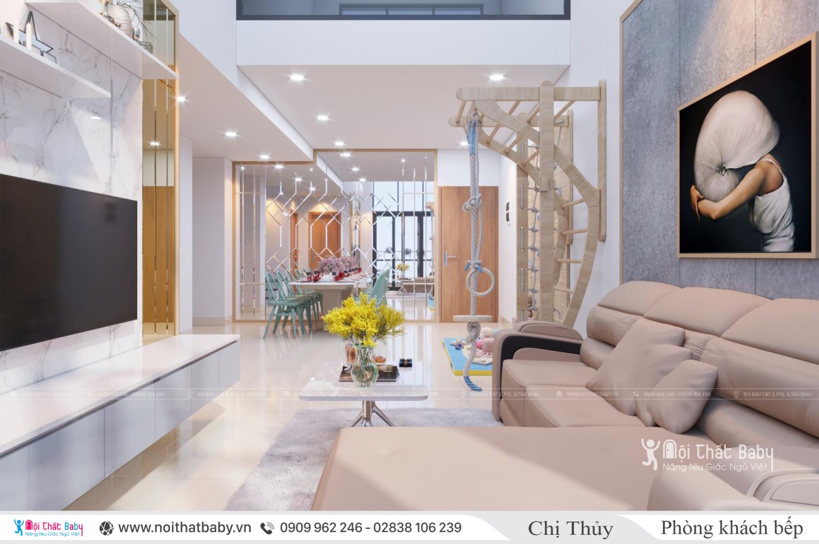 Thiết kế trọn gói nội thất Duplex căn 127m2 Emerald Celadon City